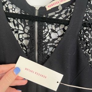 BNWT Rebecca Taylor Black Mini Lace Dress